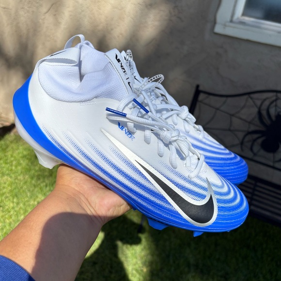 Nike Vapor Pro 1 Football Cleats Men’s Size 9 White and Blue FB3298 - Picture 5 of 11